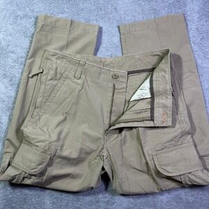 L.L.Bean Natural Fit Men's Cargo Pants Beige Cotton Casual Trousers 32x29 Hiking